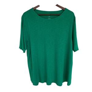 J. Jill Kelly Green Pima-Slub Elbow Sleeve Tee - XL